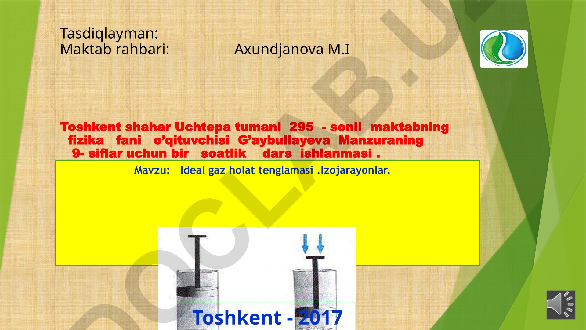 Ideal gaz holat tenglamasi va izojarayonlar