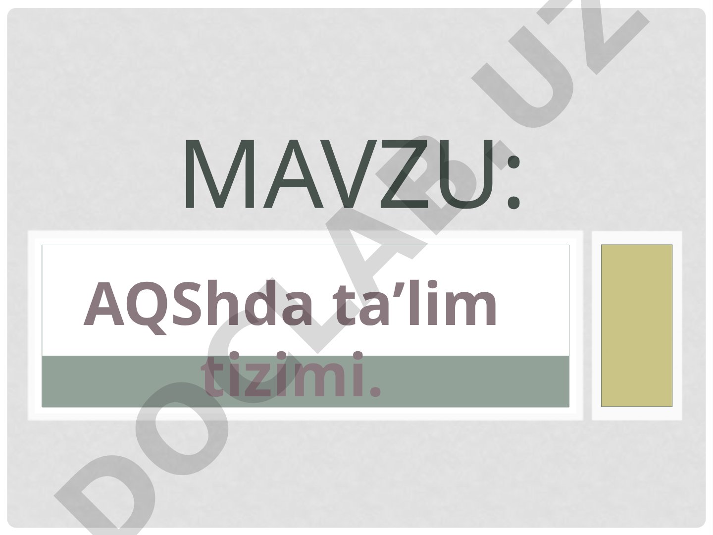 AQShda ta’lim tizimi: XXI asr arafasida AQSH ta'lim strategiyasi