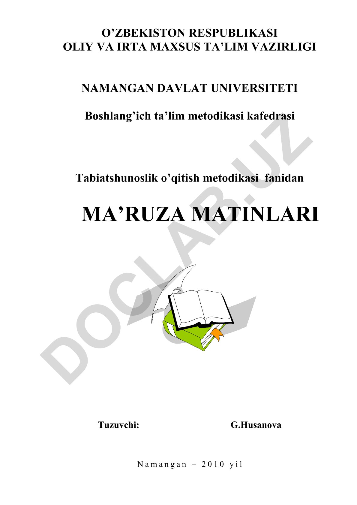 Tabiatni o'qitish metodikasi - pedagogik fan sifatida