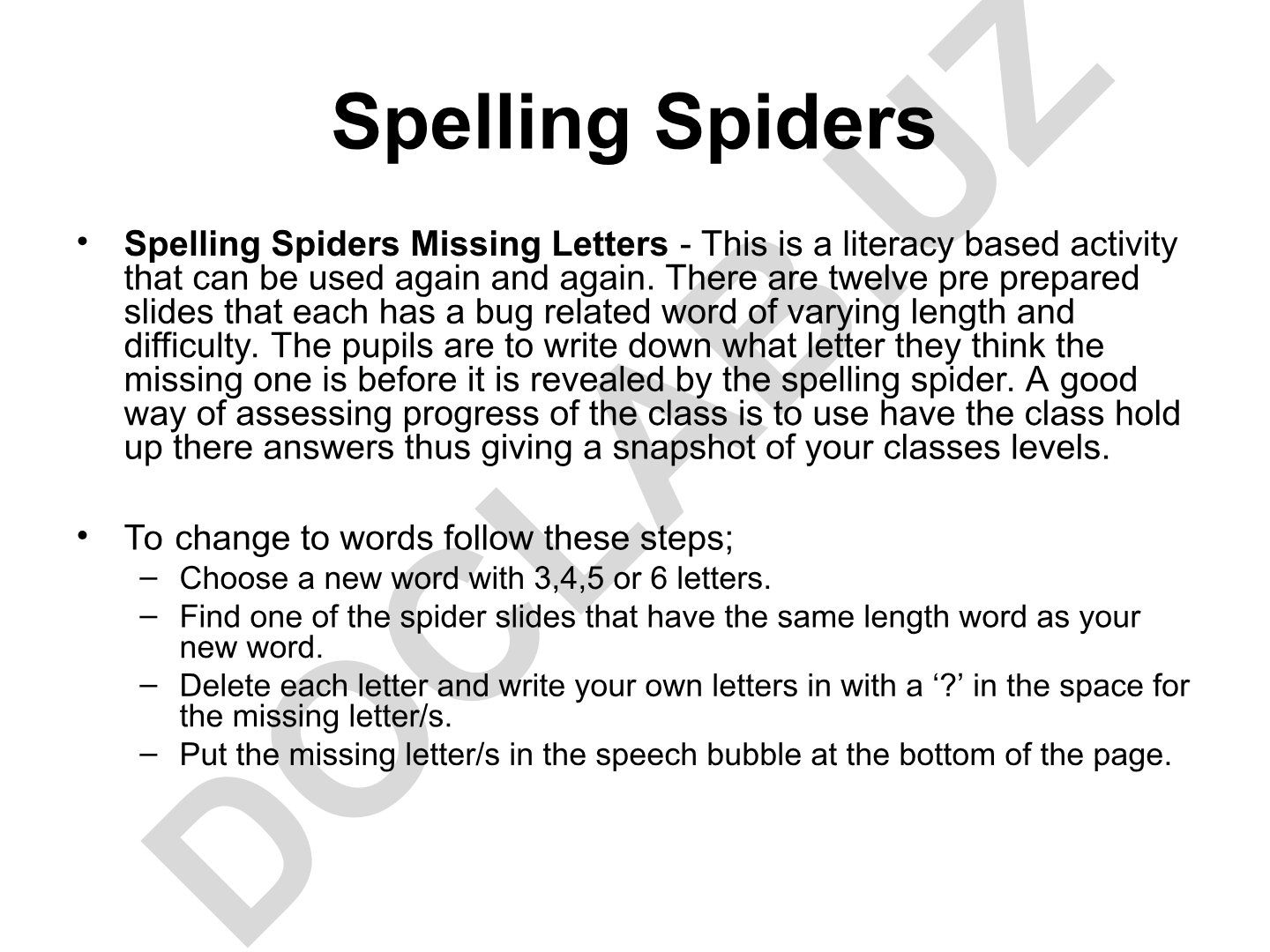 Spelling Spiders Missing Letters Literacy Activity