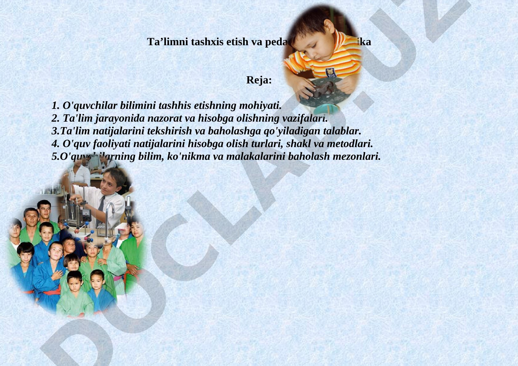 Ta'limni tashxis etish va pedagogik diagnostika