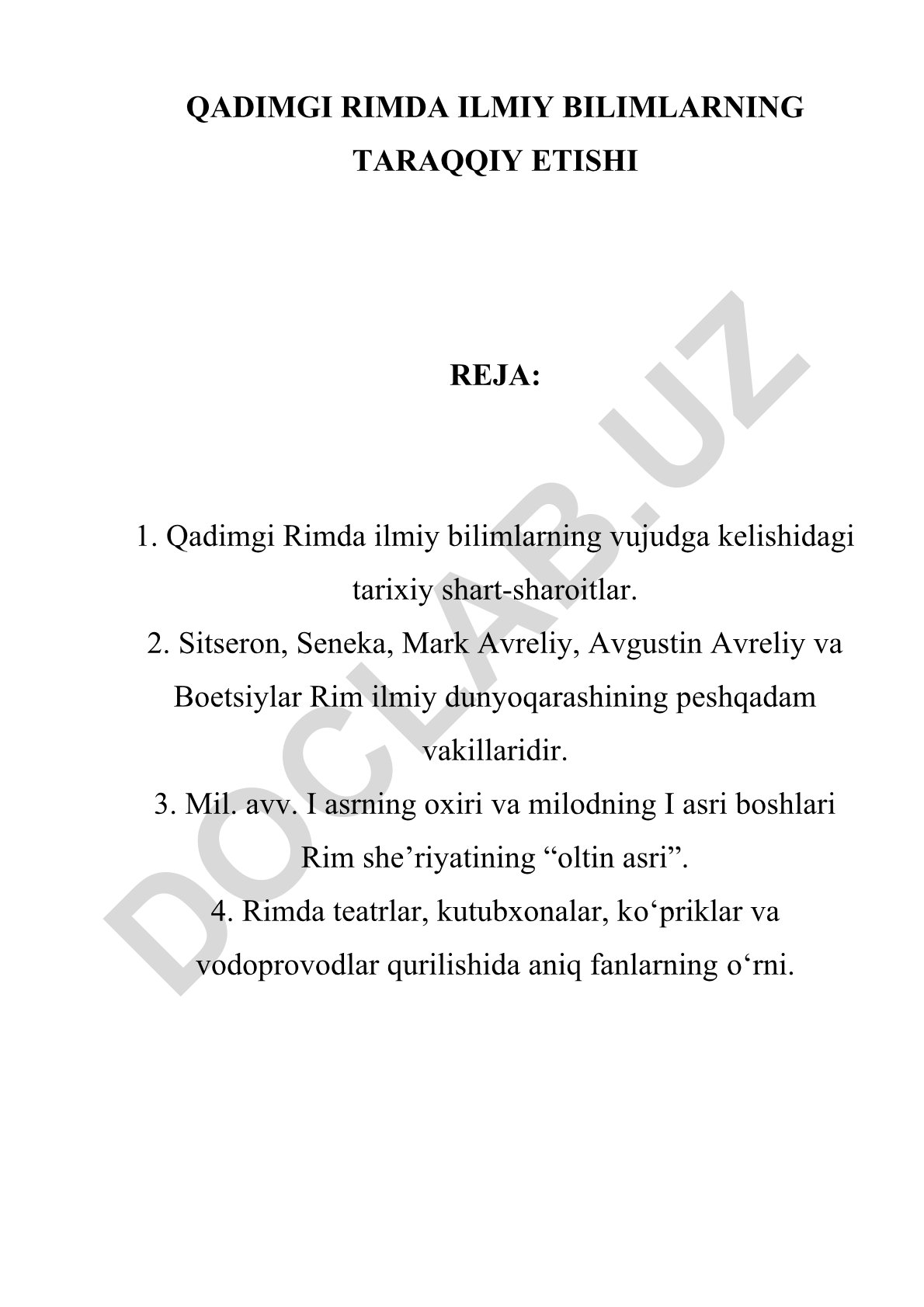 Qadimgi Rimda ilmiy bilimlarning taraqqiy etishi
