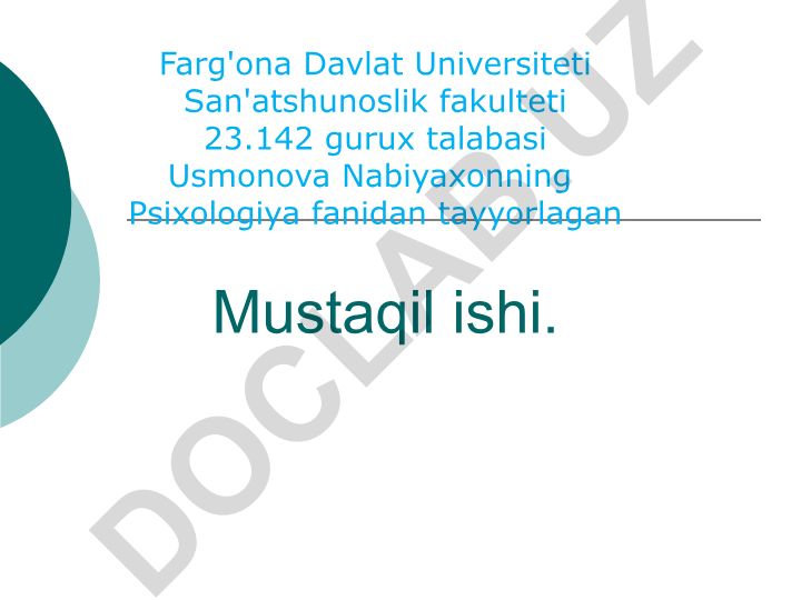 O'yin maktabgacha yoshdagi bolaning yetakchi faoliyati sifatida