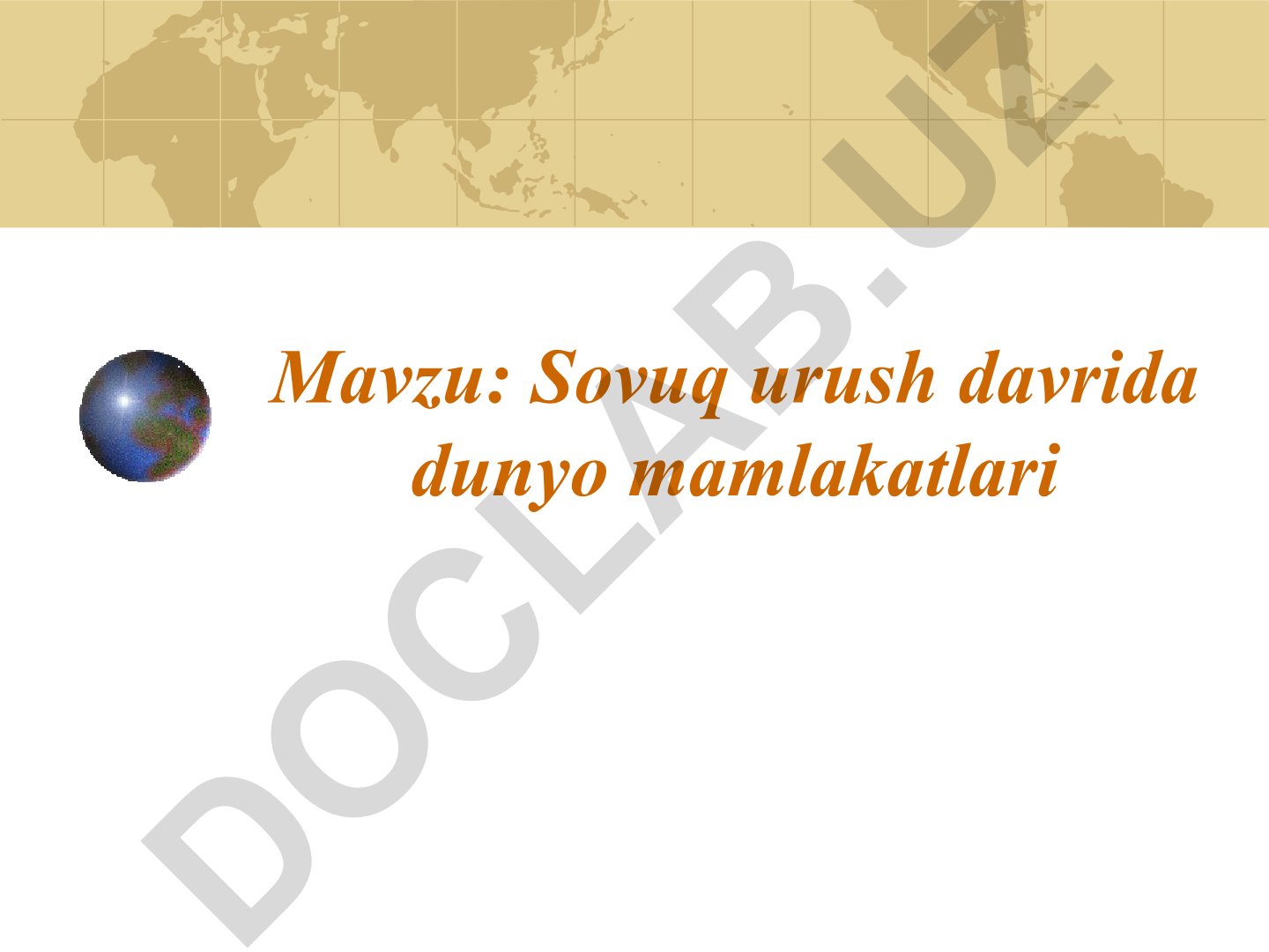 Sovuq urush davrida dunyo mamlakatlari