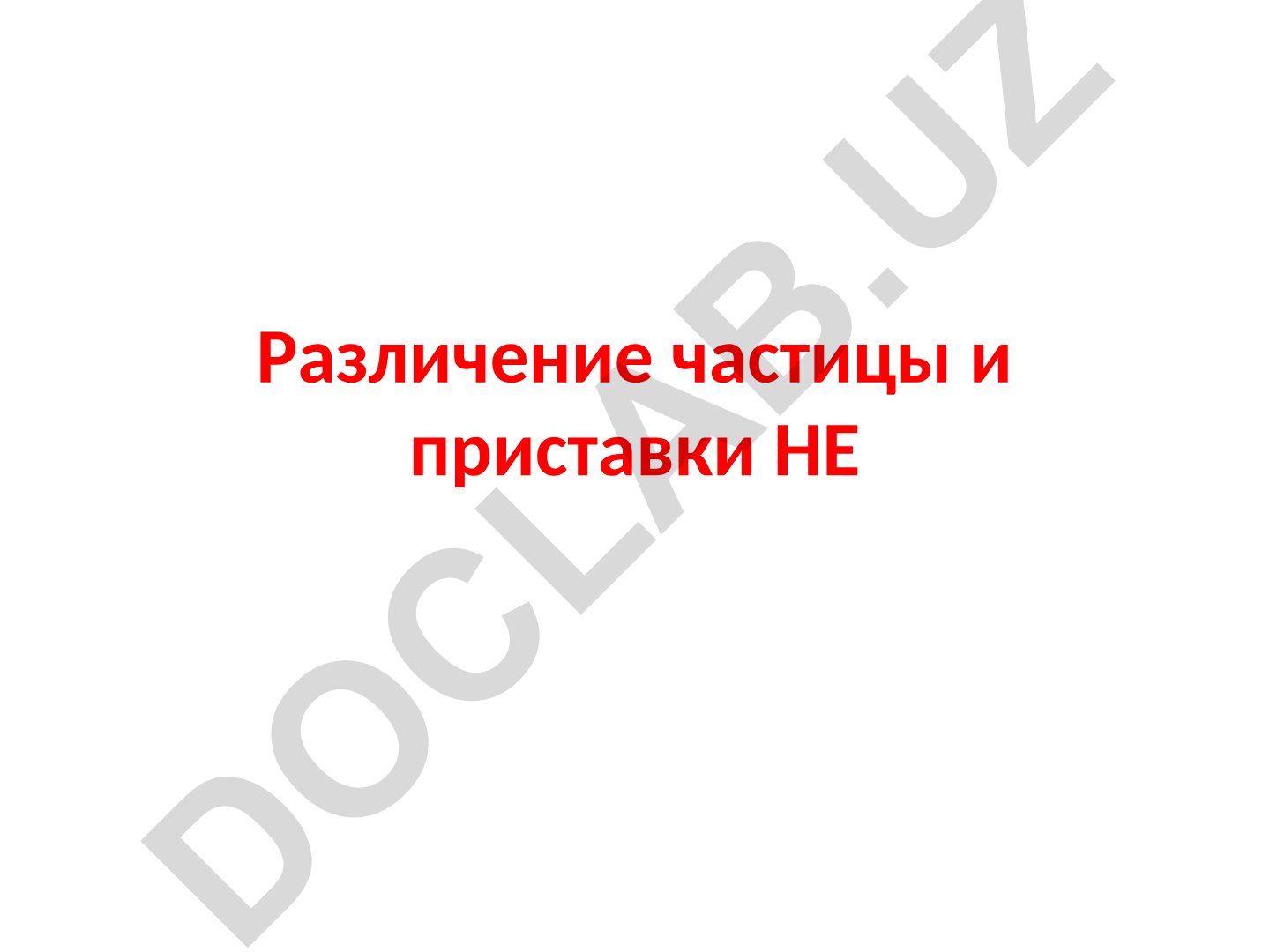 Различение частицы и приставки НЕ и НИ в русском языке