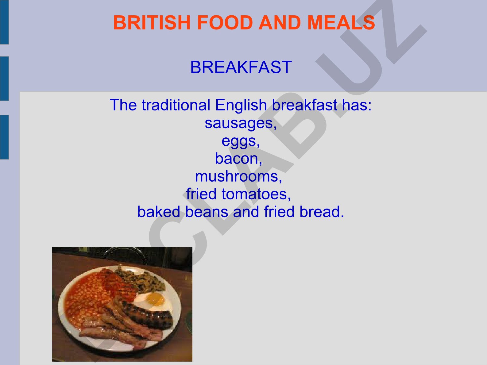 British Food and Meals