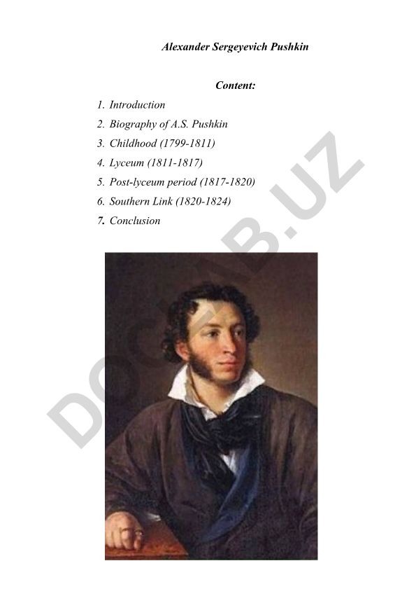 Alexander Sergeyevich Pushkin: Biography and Literary Significance