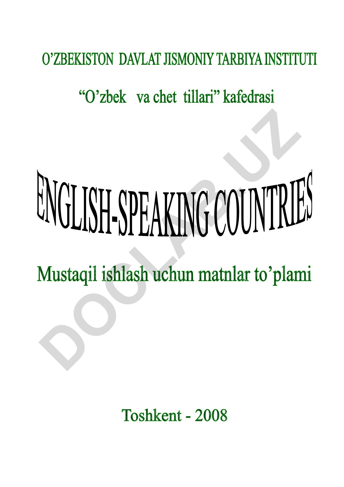Jismoniy tarbiya va sport sohasida ingliz tili matnlari to'plami