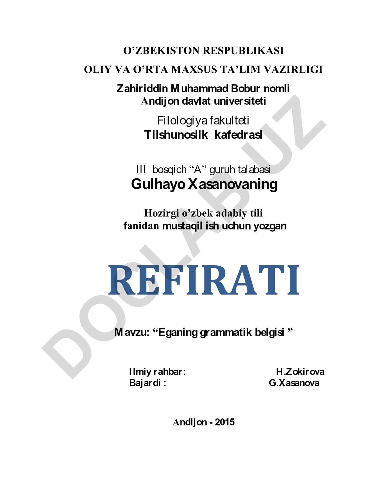 Eganing grammatik belgisi