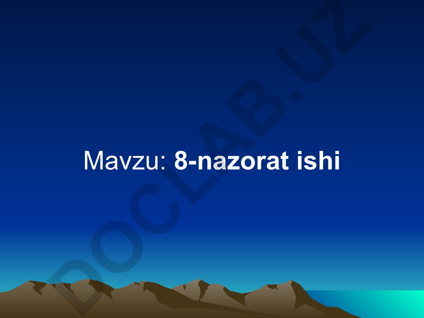 8-nazorat ishi