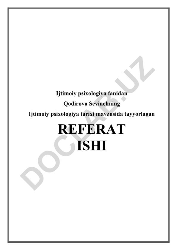 Ijtimoiy psixologiya tarixi