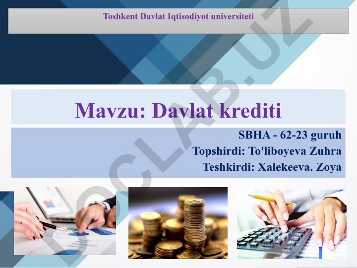 Davlat kreditining zarurligi, mohiyati, ahamiyati va shakllari