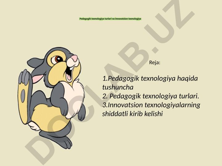 Pedagogik texnologiya turlari va innovatsion texnologiyalar