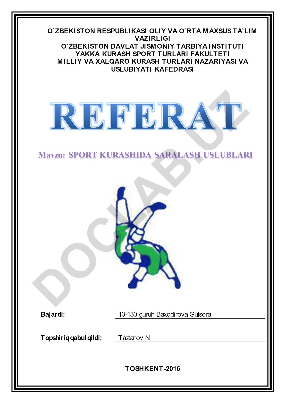 Sport kurashida saralash uslublari