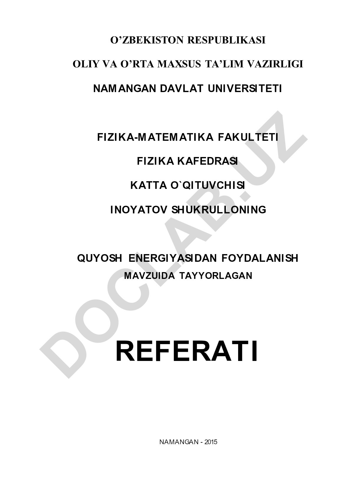 Quyosh energiyasidan foydalanish