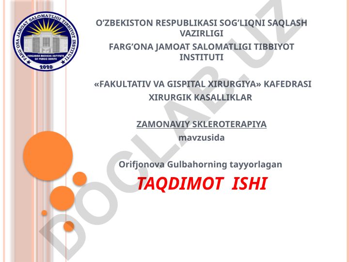 Zamonaviy skleroterapiya