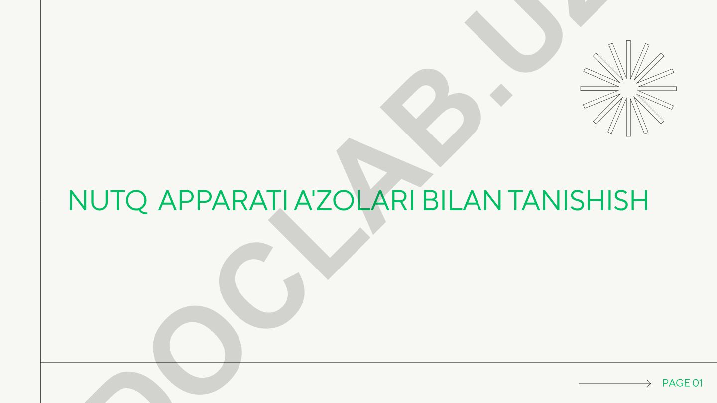 Nutq apparati a'zolari bilan tanishish