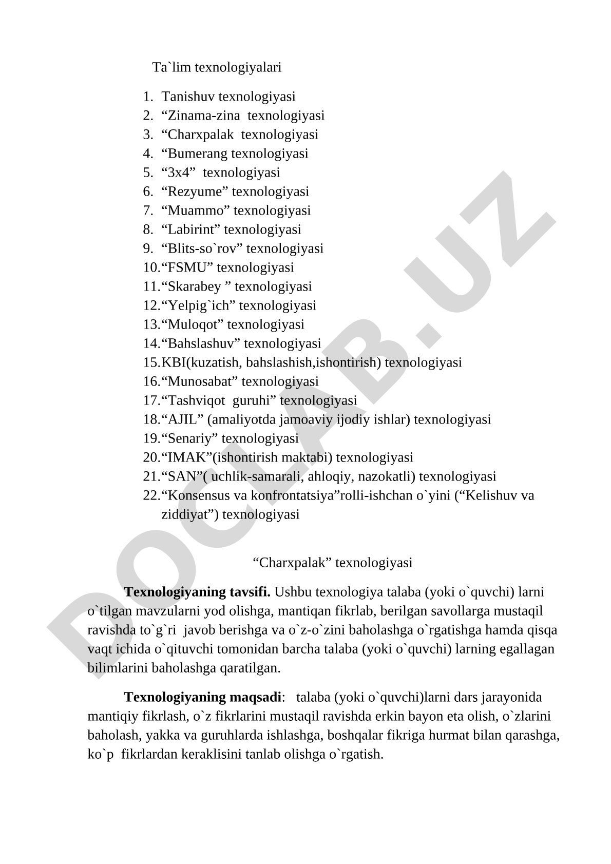 Ta'lim texnologiyalari turlari