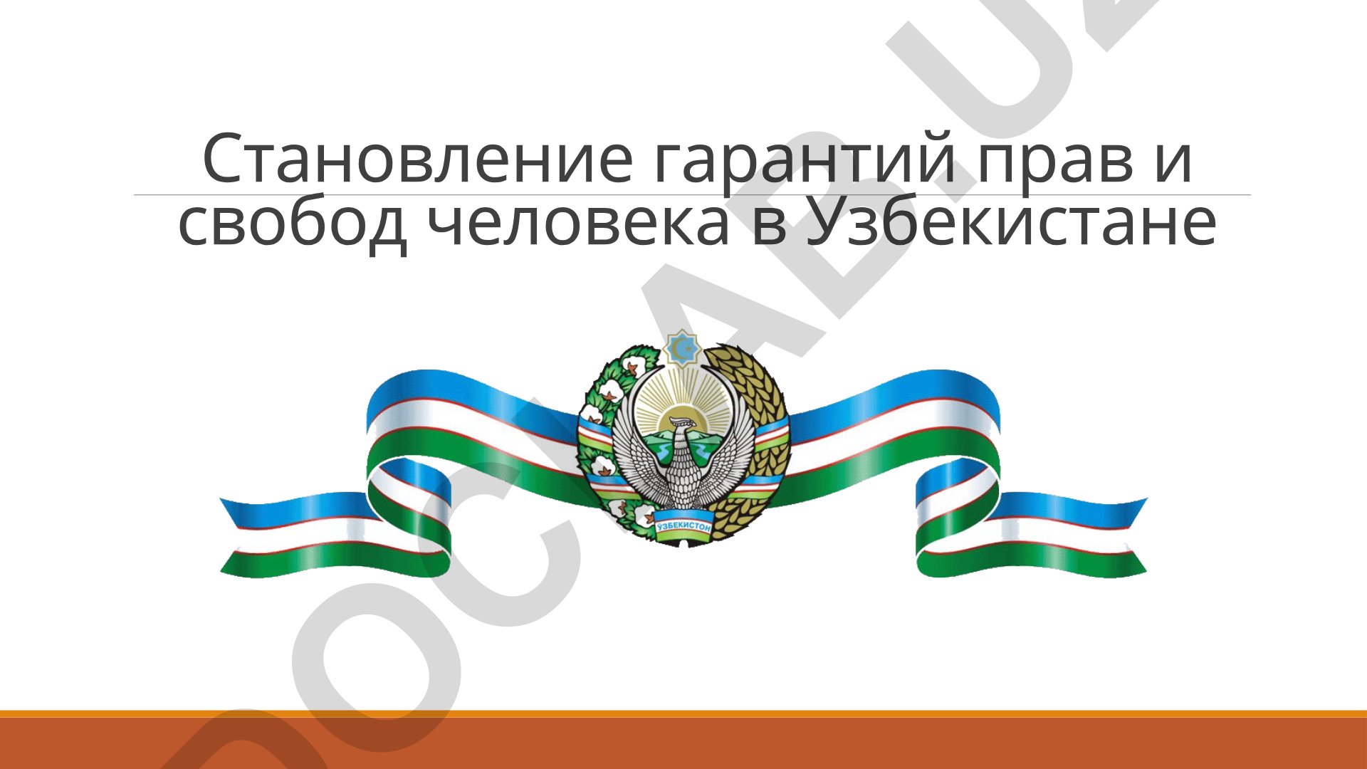 Становление гарантий прав и свобод человека в Узбекистане