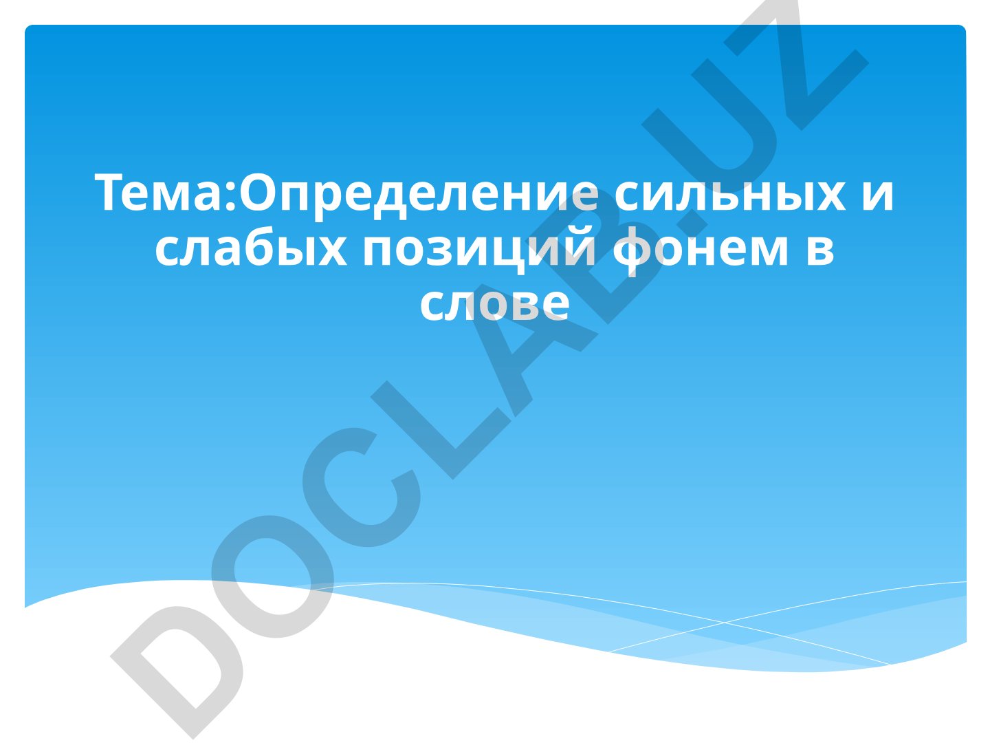 Определение сильных и слабых позиций фонем в слове