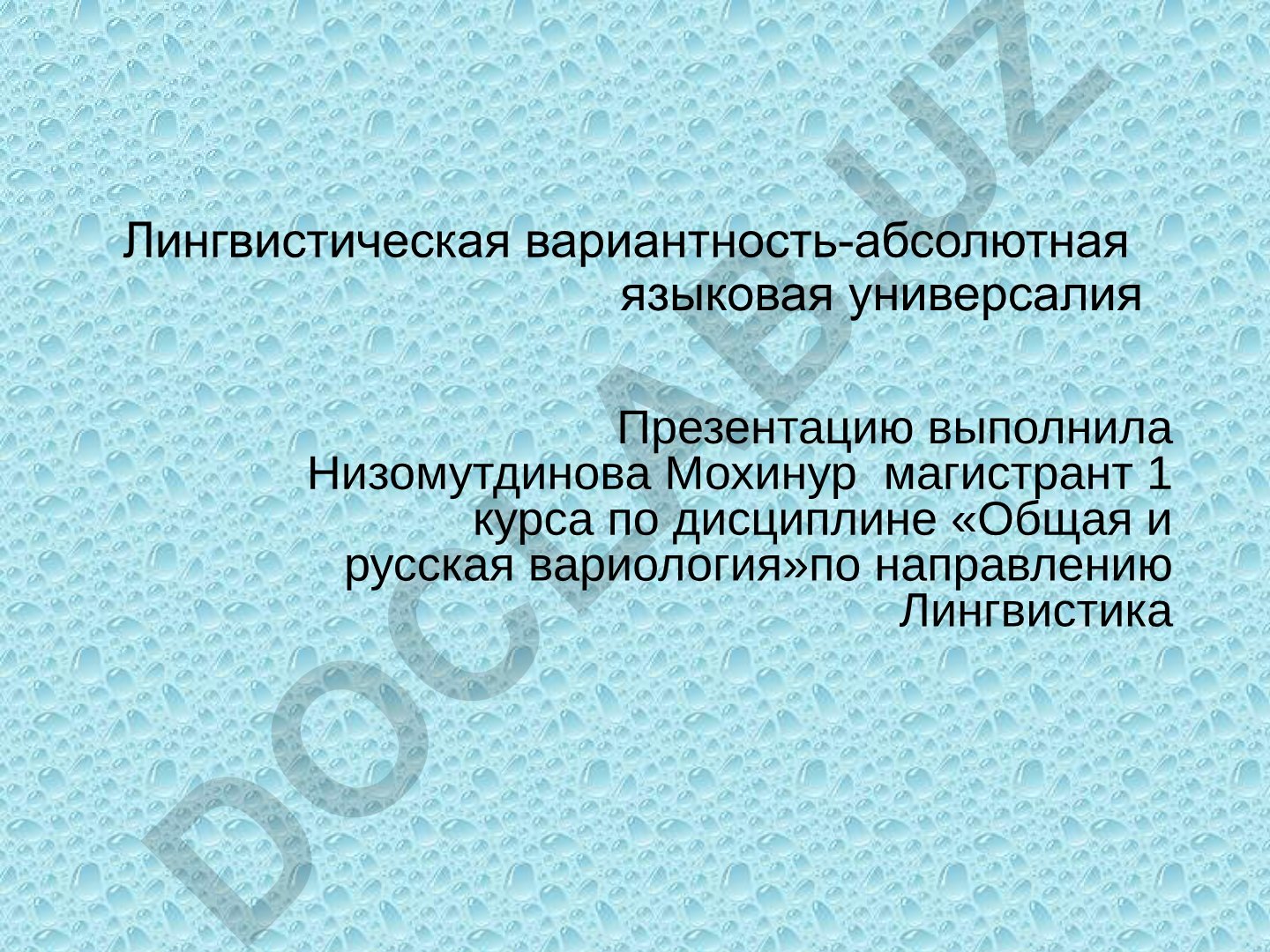 Лингвистическая вариантность как абсолютная языковая универсалия