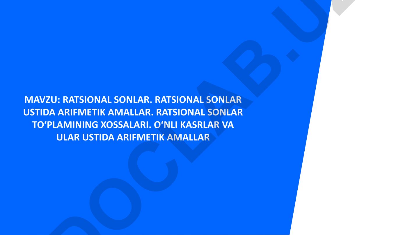 Ratsional sonlar va o'nli kasrlar ustida arifmetik amallar