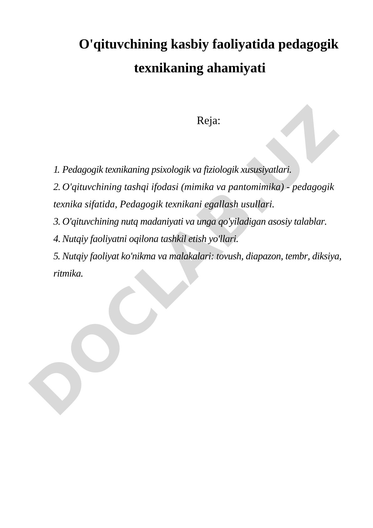 O'qituvchining kasbiy faoliyatida pedagogik texnikaning ahamiyati