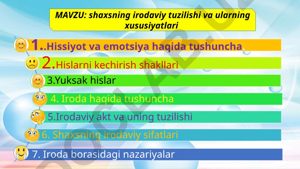 Shaxsning irodaviy tuzilishi va ularning xususiyatlari