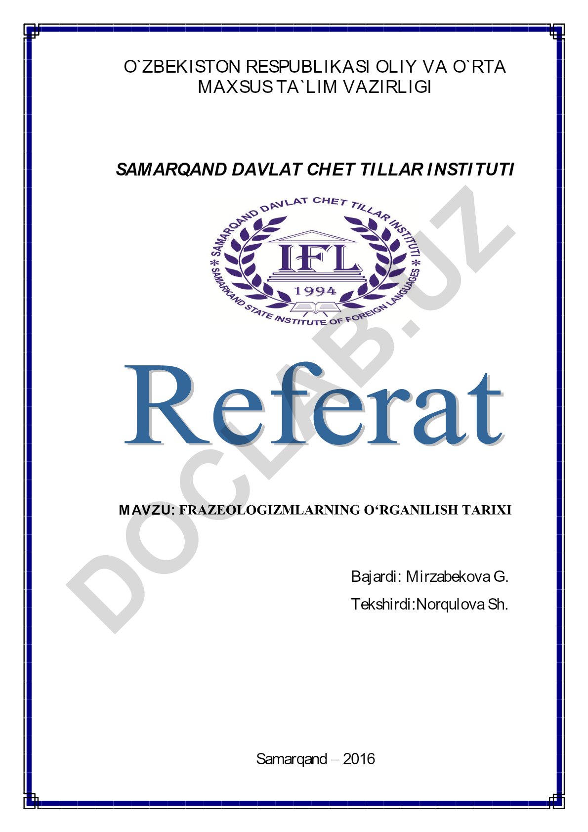 Frazeologizmlarning o‘rganilish tarixi