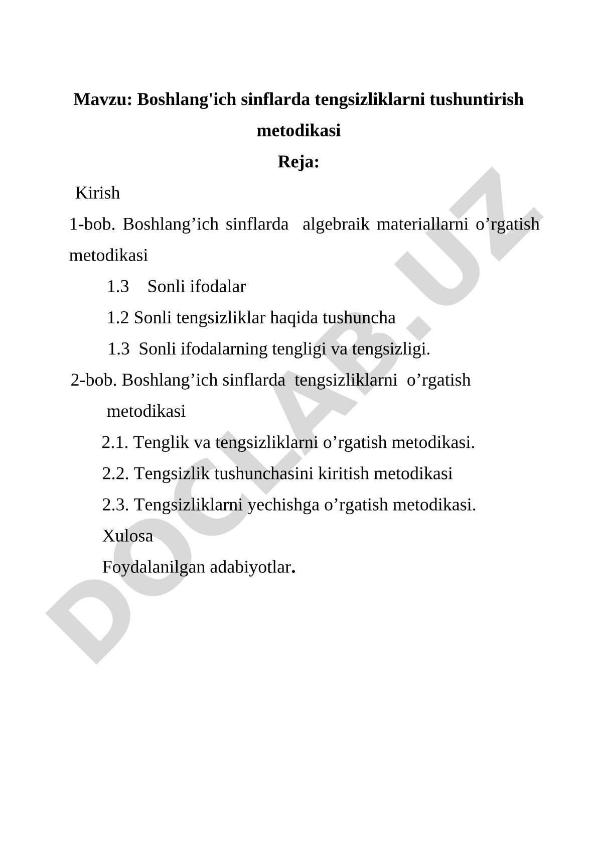 Boshlang'ich sinflarda tengsizliklarni tushuntirish metodikasi