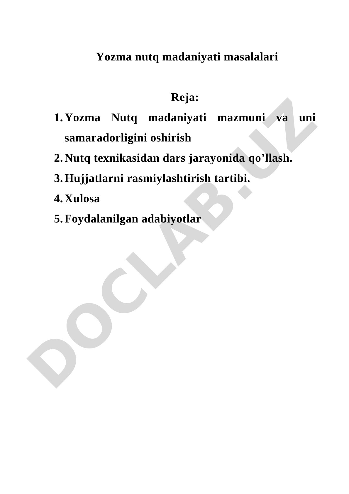Yozma nutq madaniyati masalalari