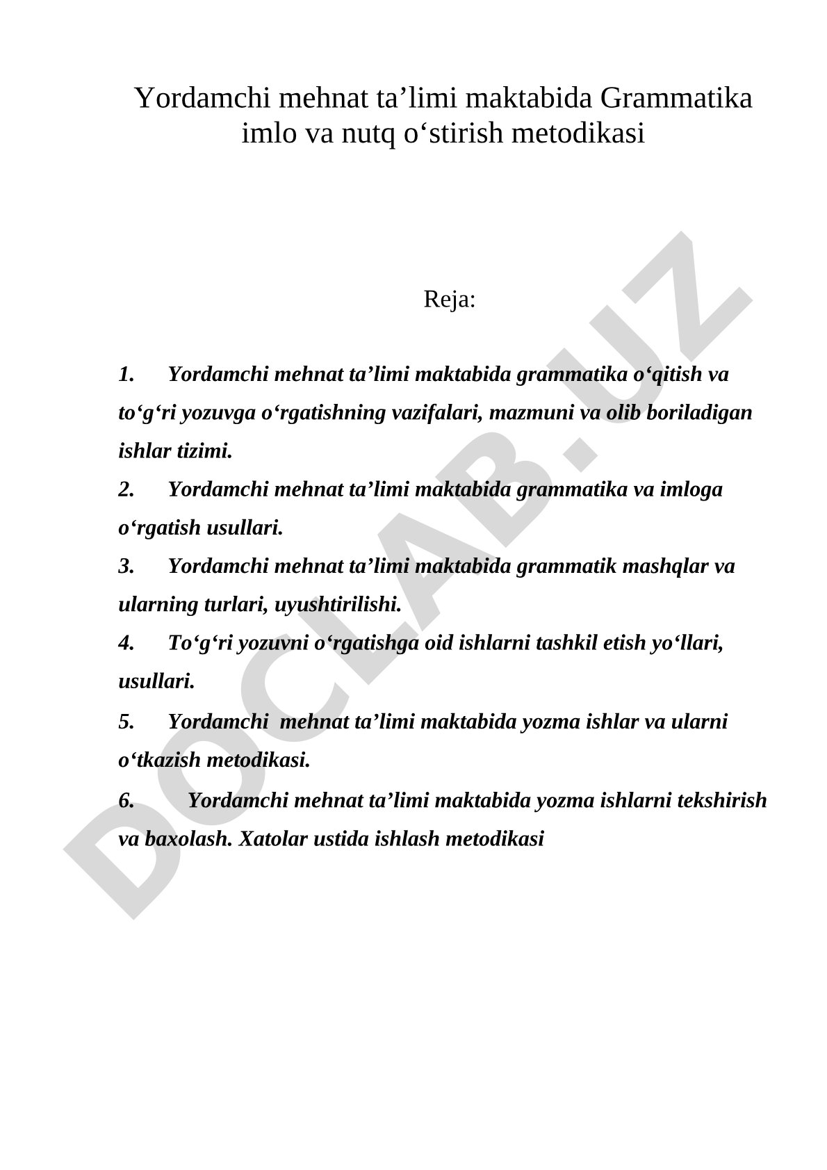 Yordamchi mehnat ta’limi maktabida grammatika imlo va nutq o‘stirish metodikasi