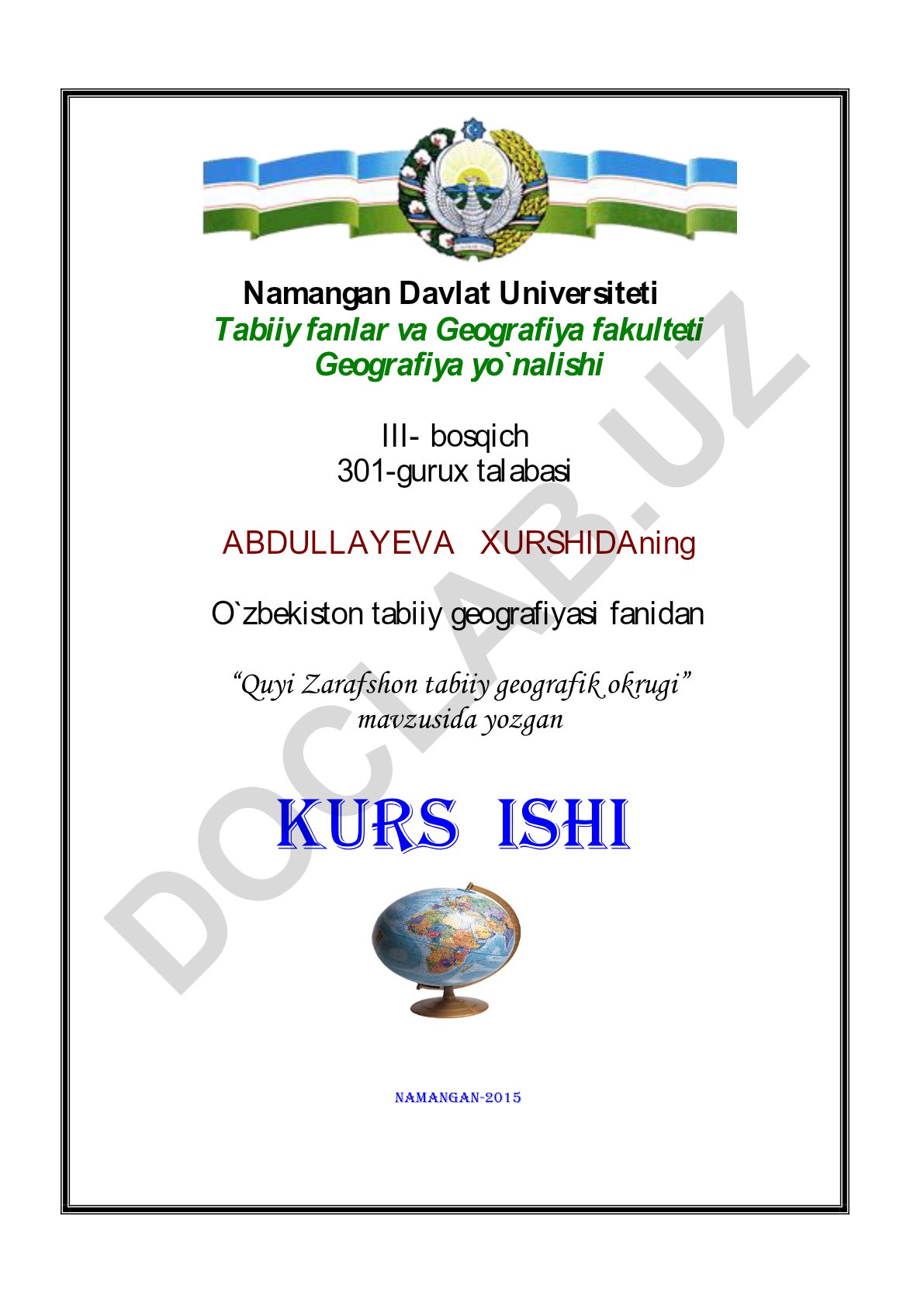 Quyi Zarafshon tabiiy geografik okrugi
