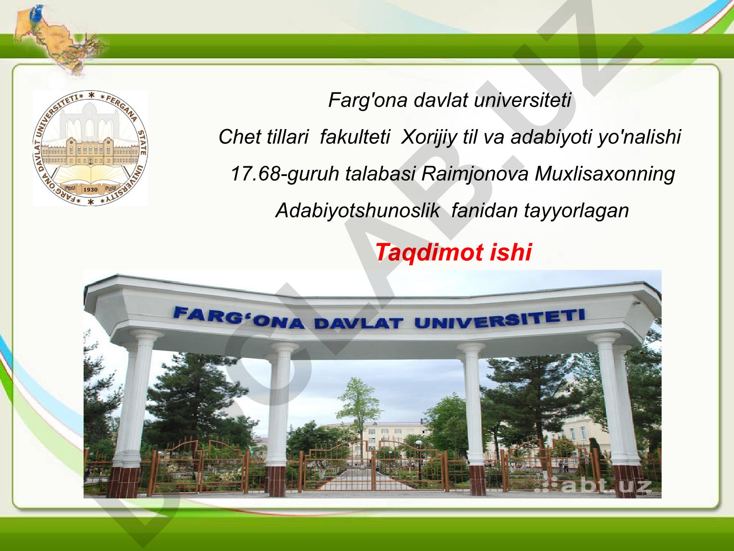 Badiiy asar tuzilishi