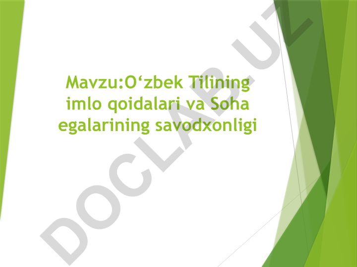 O‘zbek Tilining imlo qoidalari va Soha egalarining savodxonligi