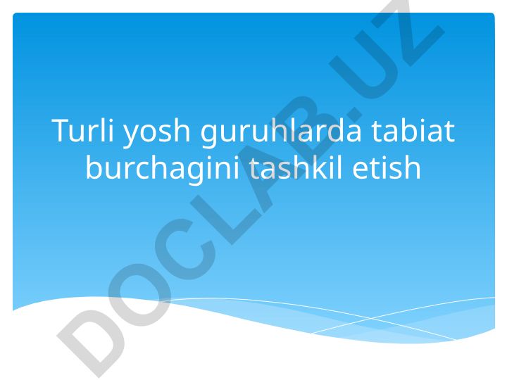 Bolalar bog'chasida tabiat burchagini tashkil etish va bezash