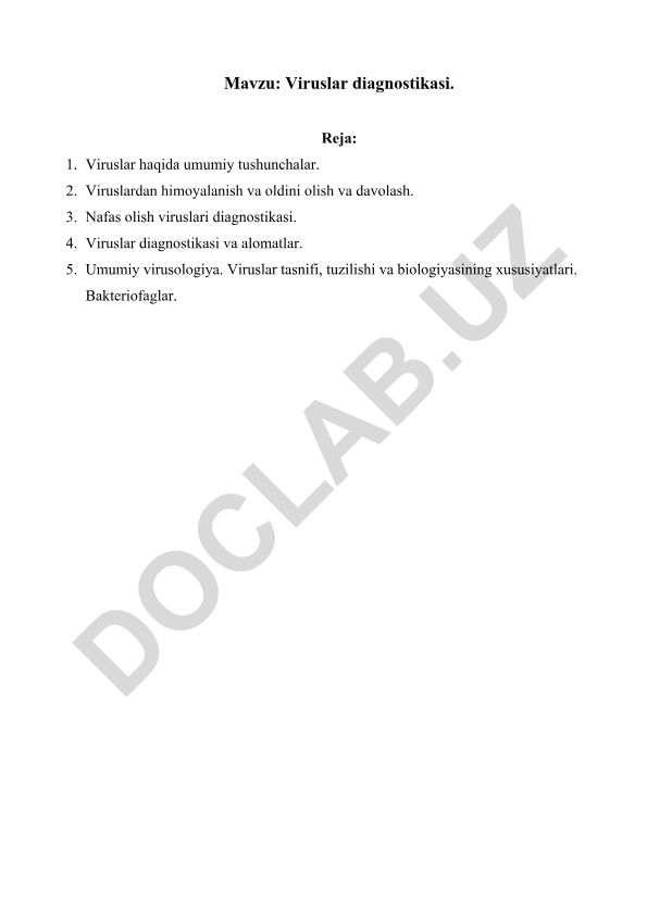 Viruslar diagnostikasi