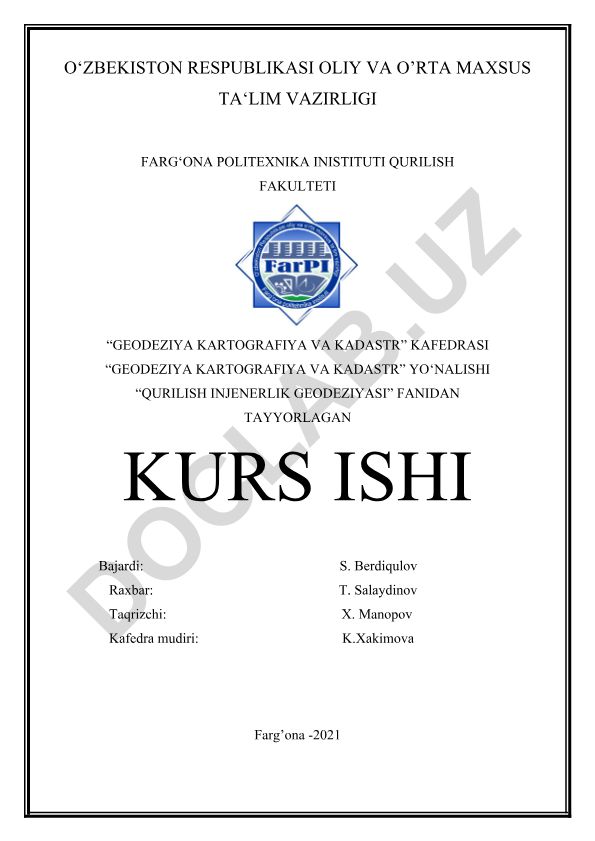 Buvayda tumani tuproq kartasini yaratish