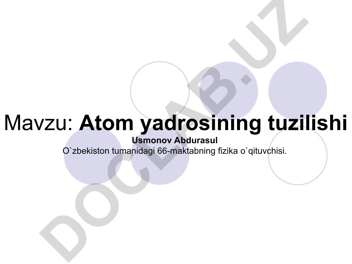 Atom yadrosining tuzilishi