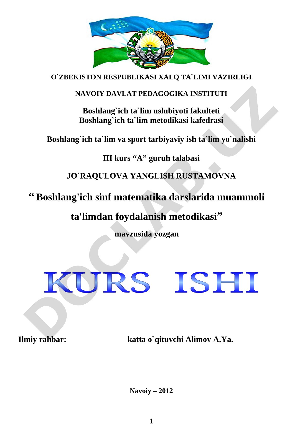Boshlang'ich sinf matematika darslarida muammoli ta'limdan foydalanish metodikasi