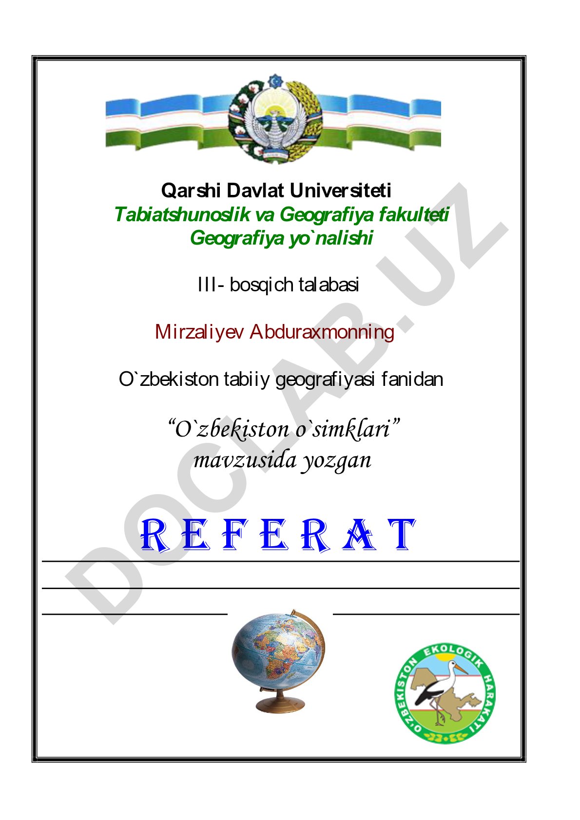 O'zbekiston o'simliklari