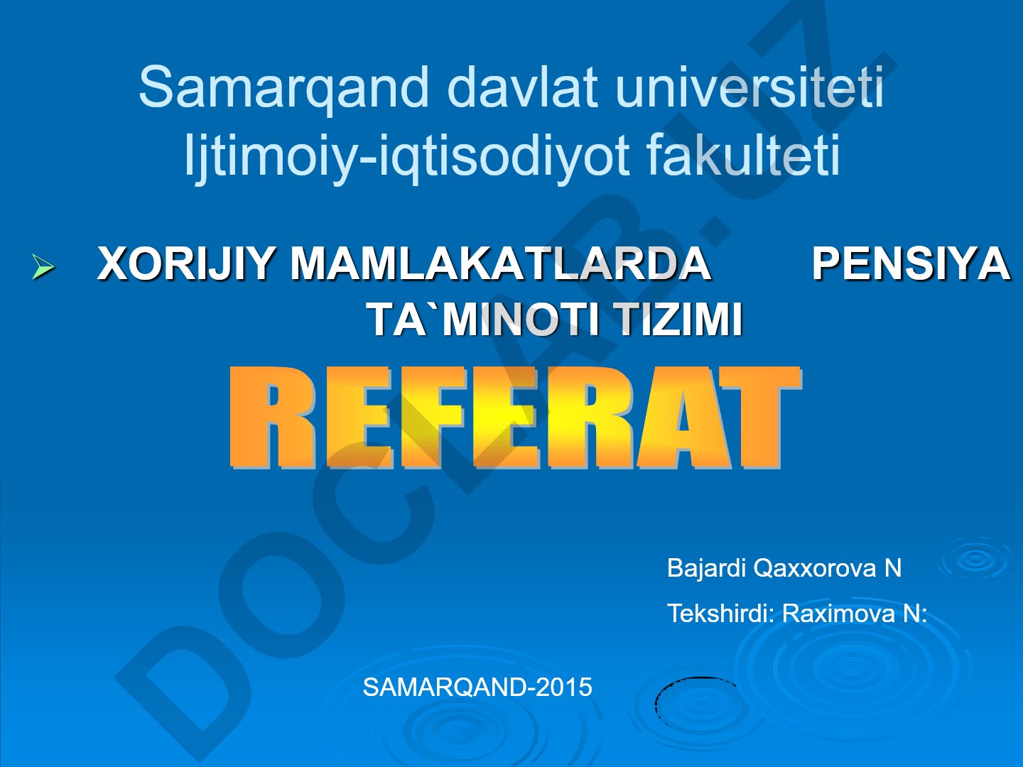 Xorijiy mamlakatlarda pensiya ta'minoti tizimi