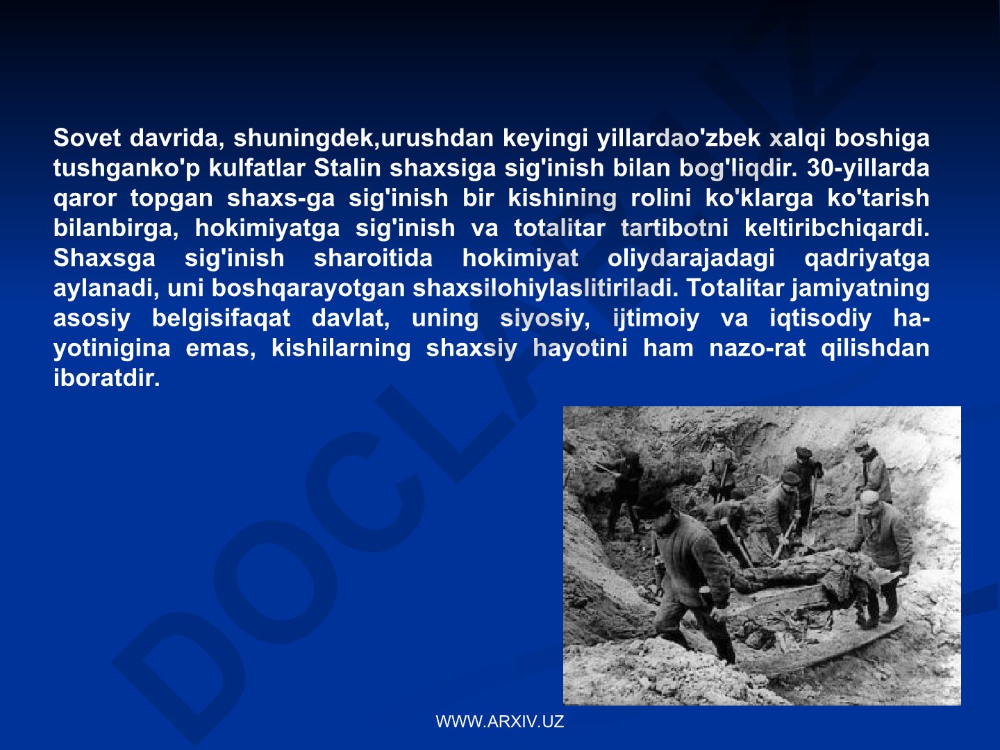 Stalin davrida shaxsga sig'inish va totalitarizm