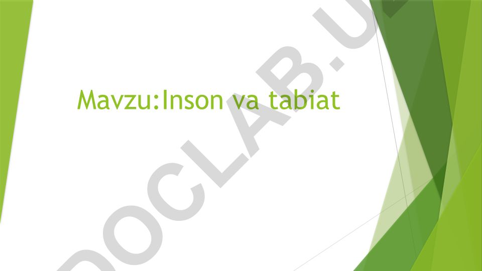 Inson va tabiat