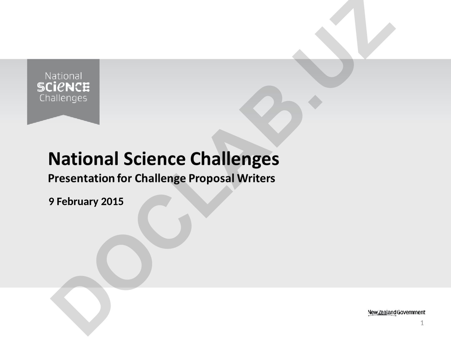 National Science Challenges Principles and Implementation