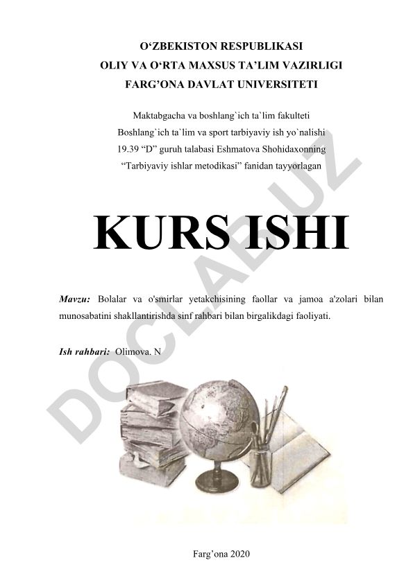 Bolalar va o'smirlar yetakchisining faollar va jamoa a'zolari bilan munosabatini shakllantirishda sinf rahbari bilan birgalikdagi faoliyati
