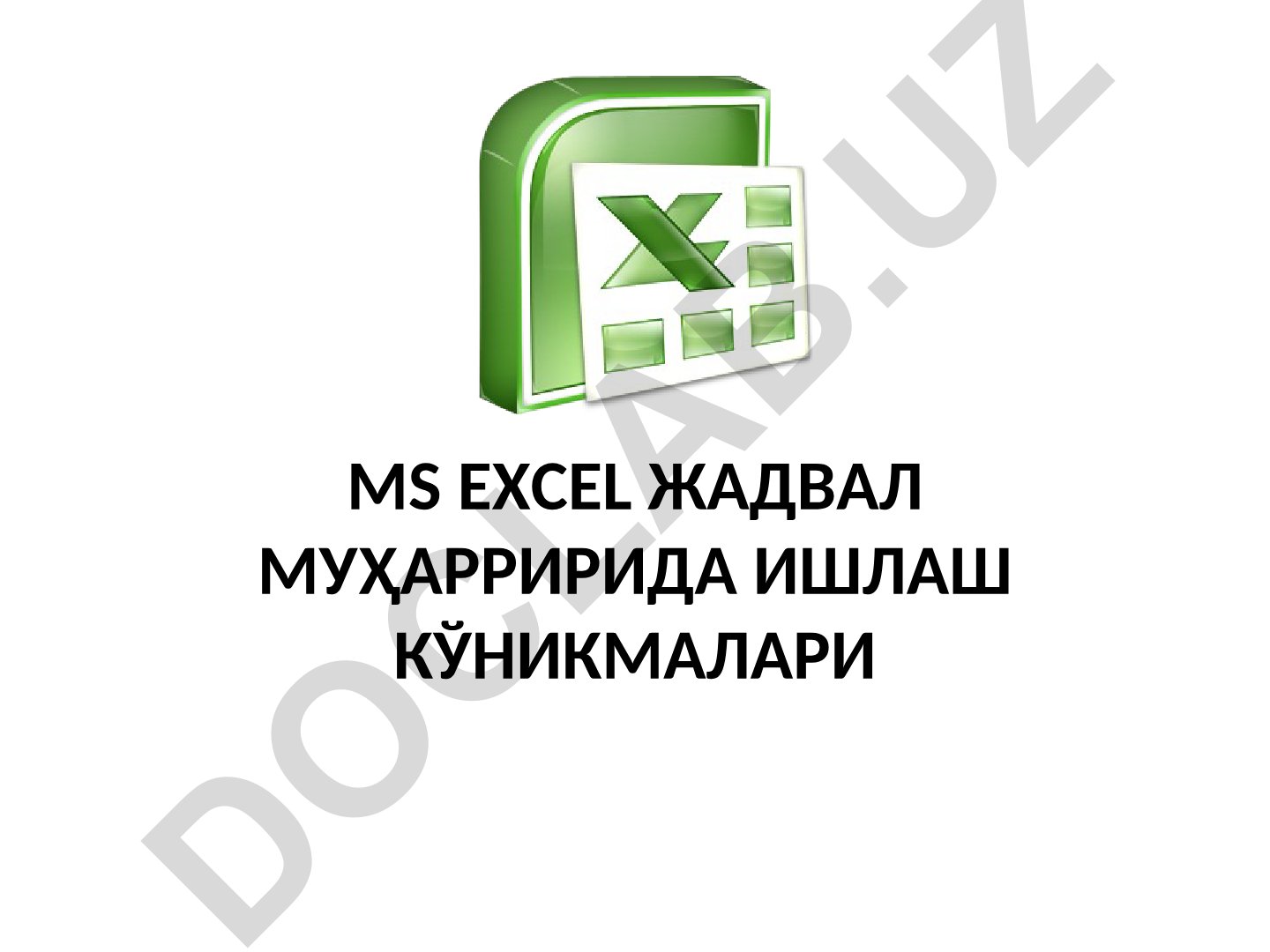 MS Excel jadval muharririda ishlash ko'nikmalari