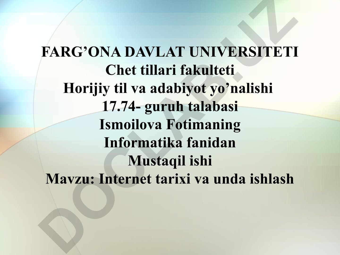Internet tarixi va unda ishlash