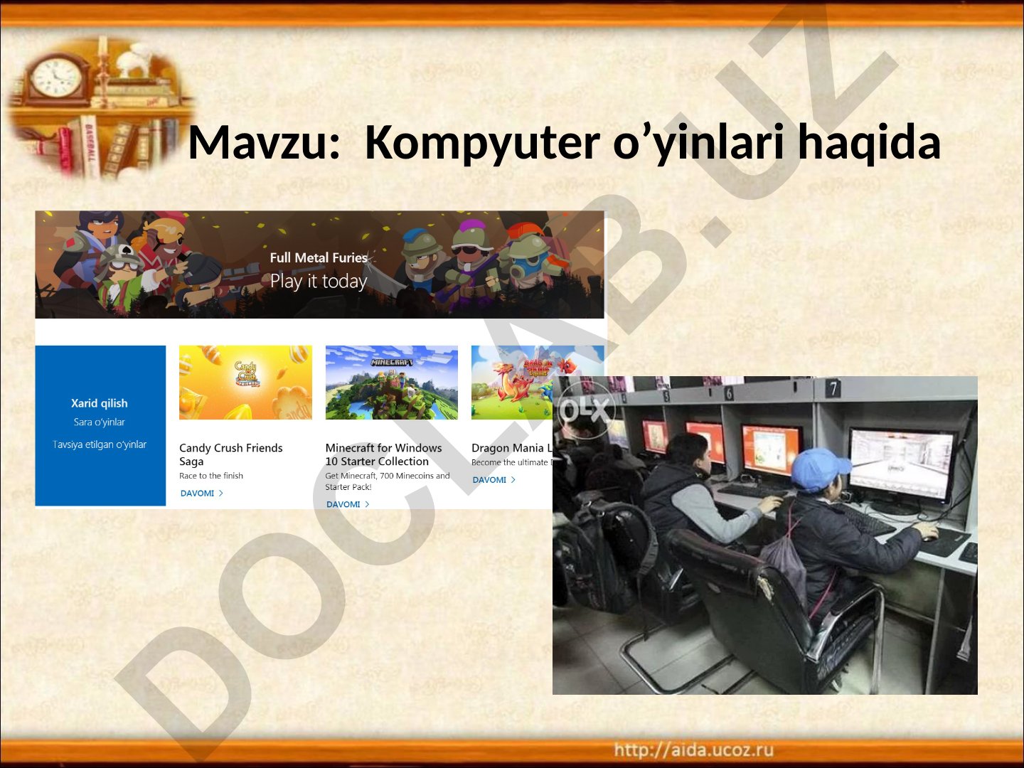 Kompyuter o’yinlari haqida