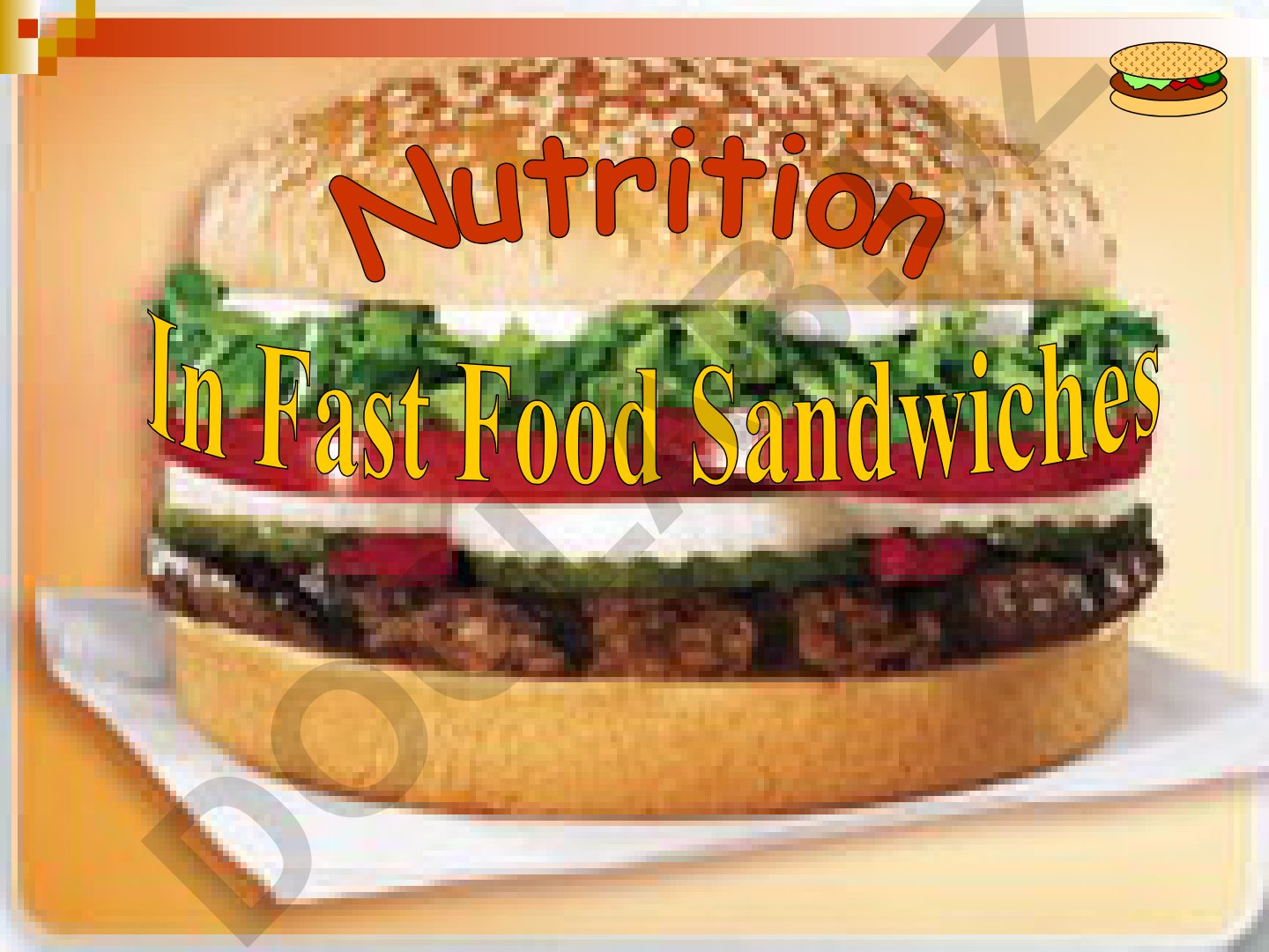 Fast Food Sandwiches Nutrition Analysis